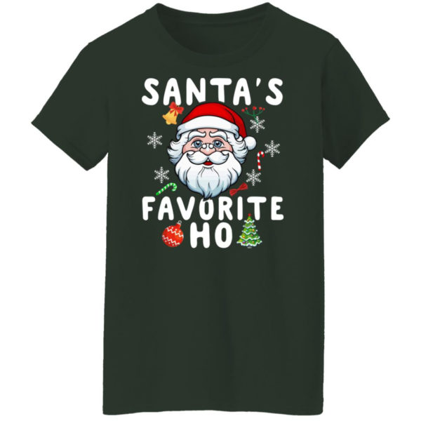 Santa’s Favorite Ho Inappropriate Christmas Sweatshirt Ladies T-Shirt Forest Green S