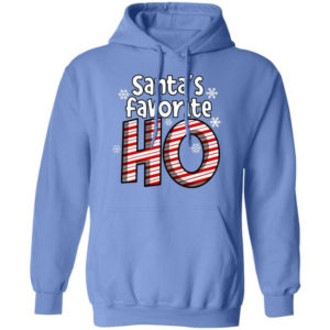 Santa's Favorite Ho Ugly Christmas Shirt Hoodie Carolina Blue S