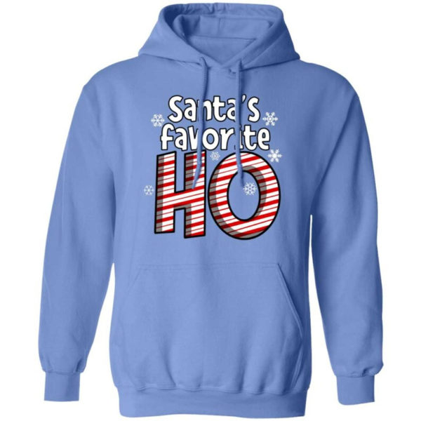 Santa's Favorite Ho Ugly Christmas Shirt Hoodie Carolina Blue S