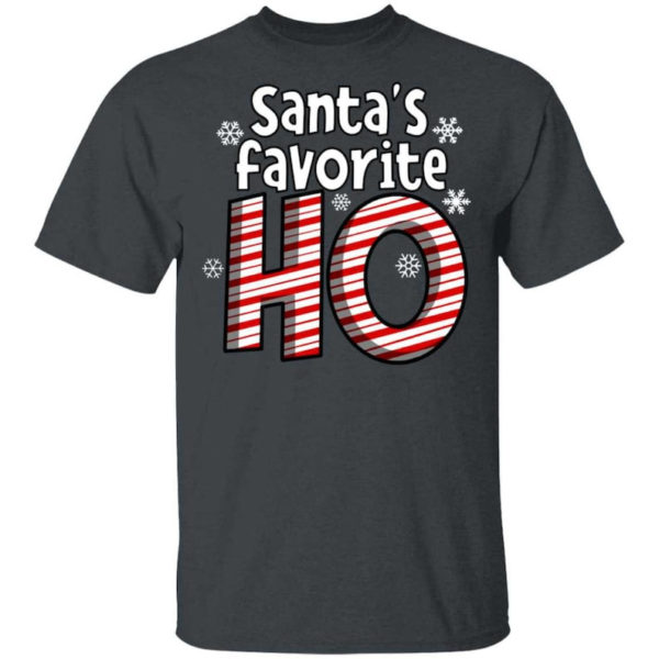Santa's Favorite Ho Ugly Christmas Shirt Unisex T-Shirt Dark Heather S