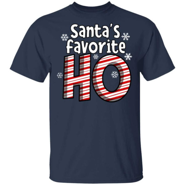 Santa's Favorite Ho Ugly Christmas Shirt Unisex T-Shirt Navy S