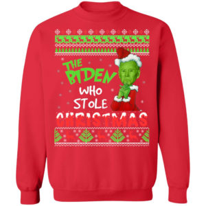 The Biden Who Stole Christmas Funny Biden Grinch Christmas Shirt Christmas Sweatshirt Red S
