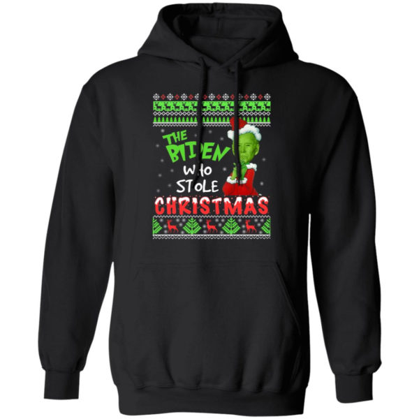 The Biden Who Stole Christmas Funny Biden Grinch Christmas Shirt Hoodie Black S
