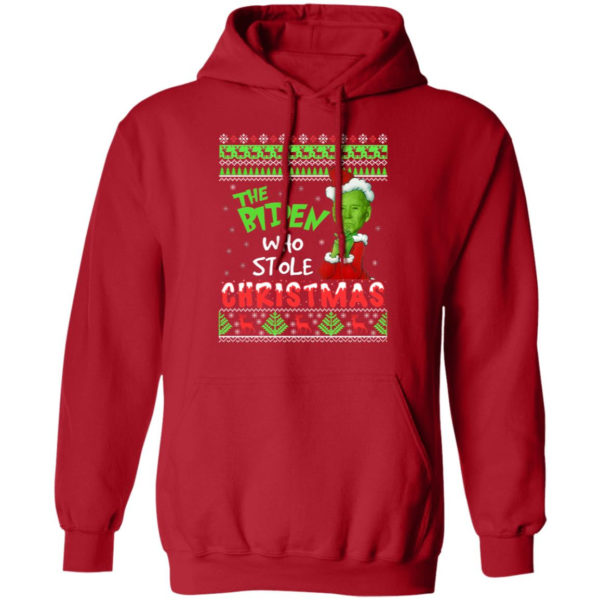 The Biden Who Stole Christmas Funny Biden Grinch Christmas Shirt Hoodie Red S