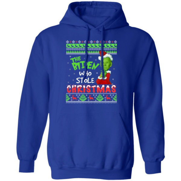 The Biden Who Stole Christmas Funny Biden Grinch Christmas Shirt Hoodie Royal S