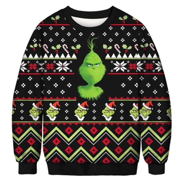The Grinch Woolen Santa Hat Christmas Sweater product photo 0