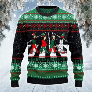 The Music Road Christmas Sweater AOP Sweater Green S