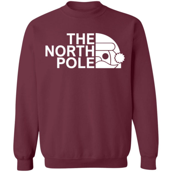 The North Pole Christmas Shirt Crewneck Pullover Sweatshirt Maroon S