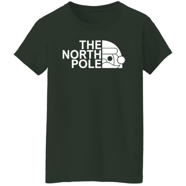 The North Pole Christmas Shirt Ladies T-Shirt Forest Green S