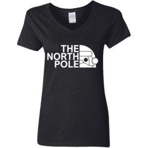The North Pole Christmas Shirt Ladies V-Neck T-Shirt Black S