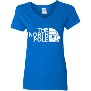 The North Pole Christmas Shirt Ladies V-Neck T-Shirt Royal S
