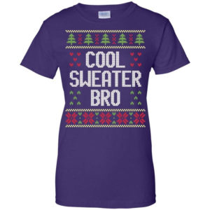 Ugly Christmas Cool Sweater Bro Christmas Shirt Ladies T-Shirt Purple S