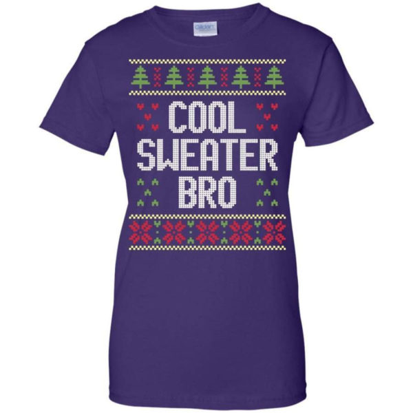 Ugly Christmas Cool Sweater Bro Christmas Shirt Ladies T-Shirt Purple S