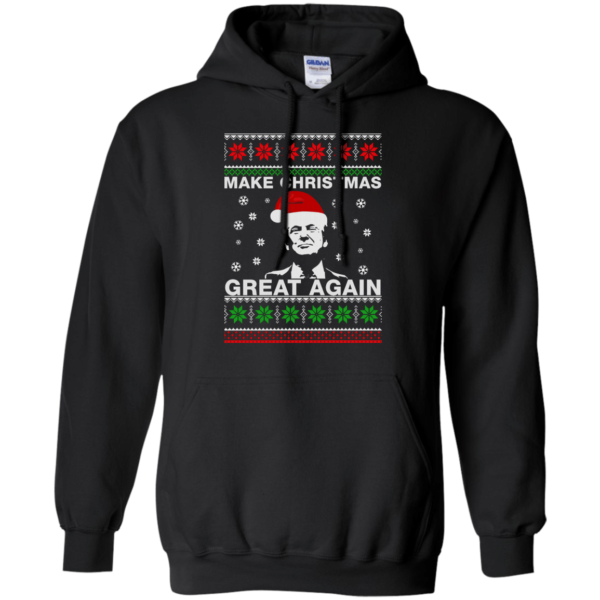 Ugly Christmas Donald Trump Make Christmas Great Again Christmas Shirt Hoodie Black S