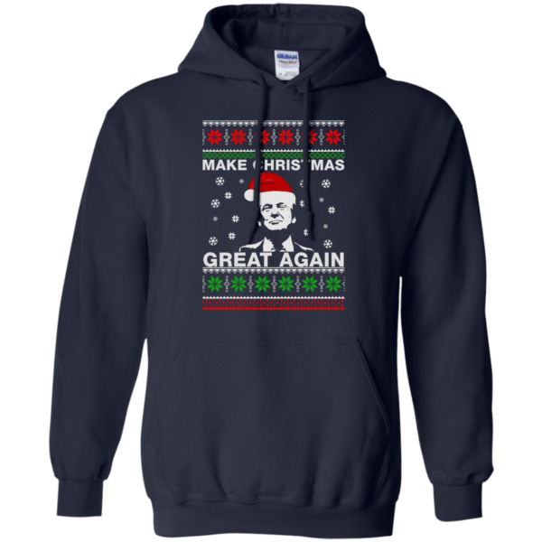 Ugly Christmas Donald Trump Make Christmas Great Again Christmas Shirt Hoodie Navy S