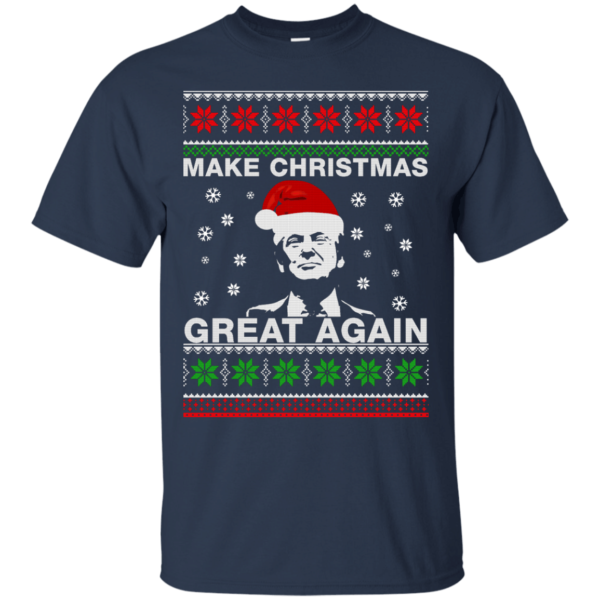 Ugly Christmas Donald Trump Make Christmas Great Again Christmas Shirt Unisex T-Shirt Navy S