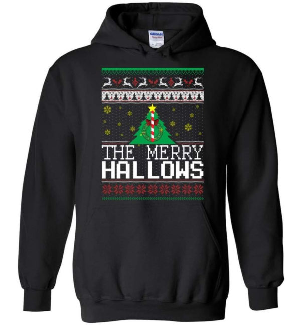 Ugly Christmas The Merry Hallows Christmas Shirt Hoodie Black S