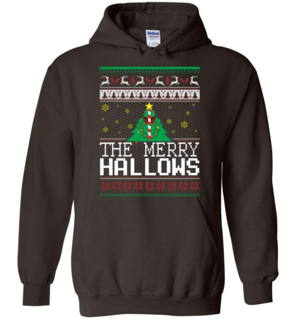 Ugly Christmas The Merry Hallows Christmas Shirt Hoodie Dark Chocolate S