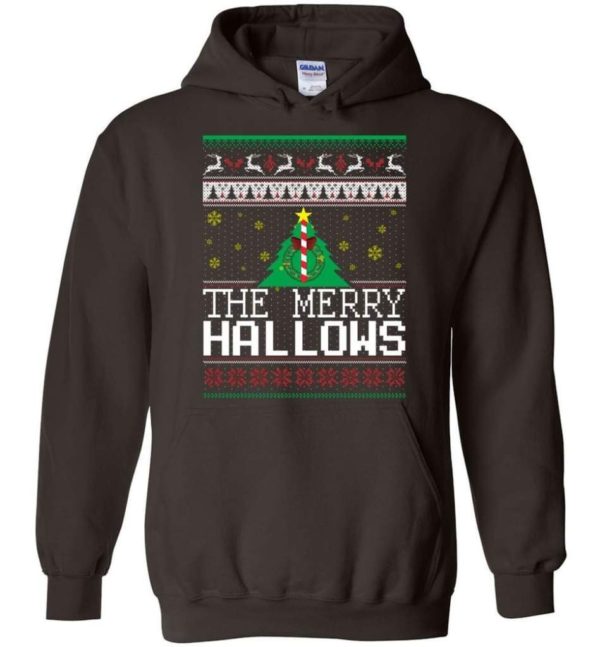 Ugly Christmas The Merry Hallows Christmas Shirt Hoodie Dark Chocolate S