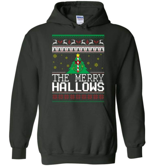 Ugly Christmas The Merry Hallows Christmas Shirt Hoodie Forest Green S