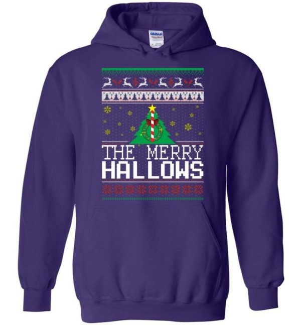 Ugly Christmas The Merry Hallows Christmas Shirt Hoodie Purple S