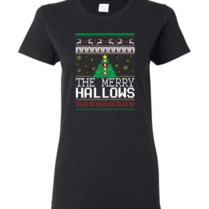 Ugly Christmas The Merry Hallows Christmas Shirt Ladies T-Shirt Black S