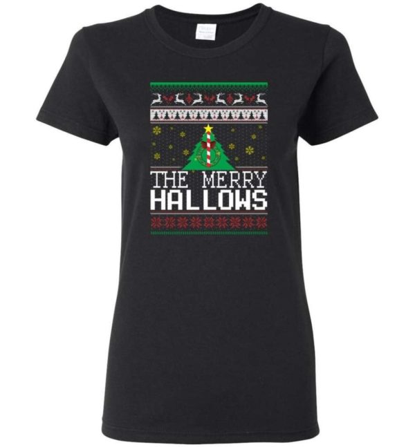Ugly Christmas The Merry Hallows Christmas Shirt Ladies T-Shirt Black S