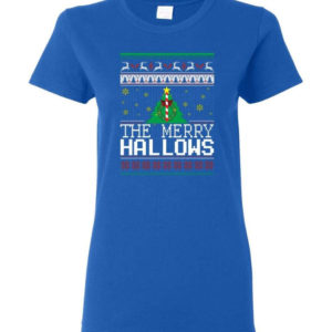 Ugly Christmas The Merry Hallows Christmas Shirt Ladies T-Shirt Royal S