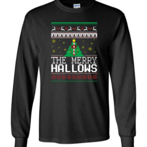 Ugly Christmas The Merry Hallows Christmas Shirt Long Sleeve Black S
