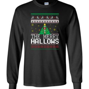 Ugly Christmas The Merry Hallows Christmas Shirt Long Sleeve Black S