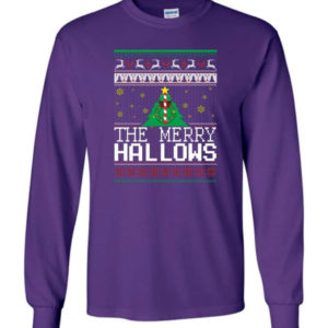 Ugly Christmas The Merry Hallows Christmas Shirt Long Sleeve Purple S