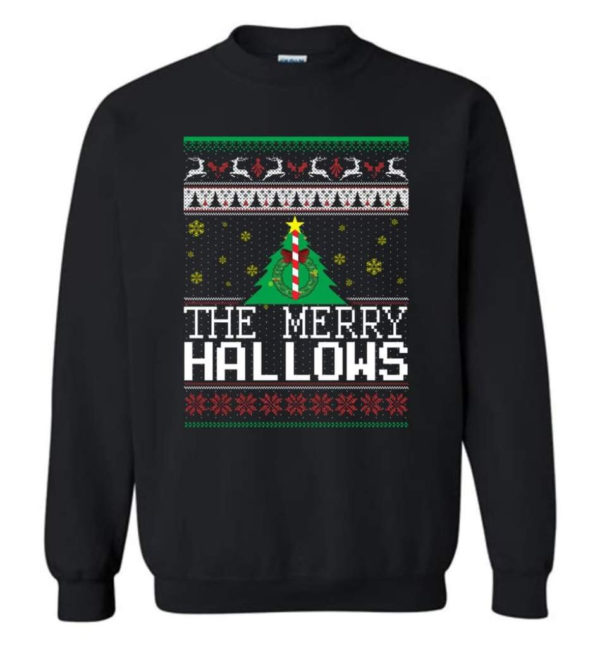 Ugly Christmas The Merry Hallows Christmas Shirt Sweatshirt Black S