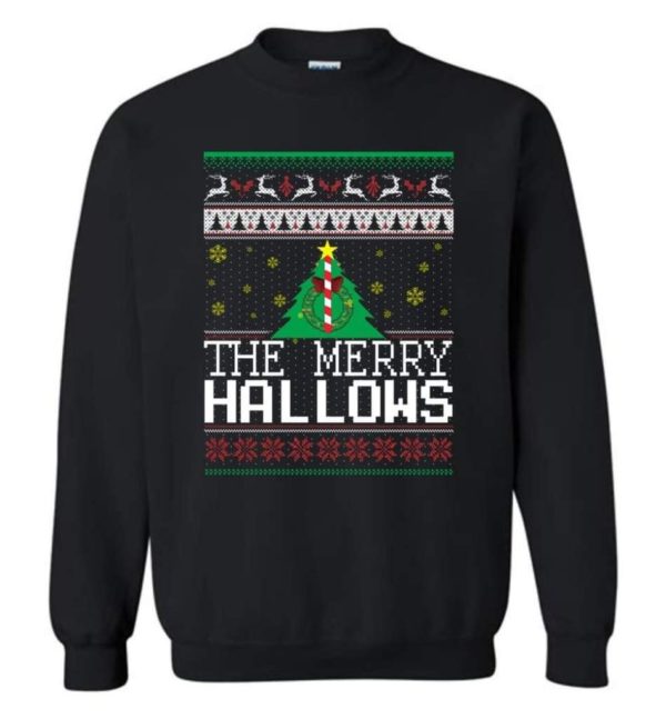 Ugly Christmas The Merry Hallows Christmas Shirt Sweatshirt Black S
