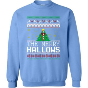 Ugly Christmas The Merry Hallows Christmas Shirt Sweatshirt Carolina Blue S