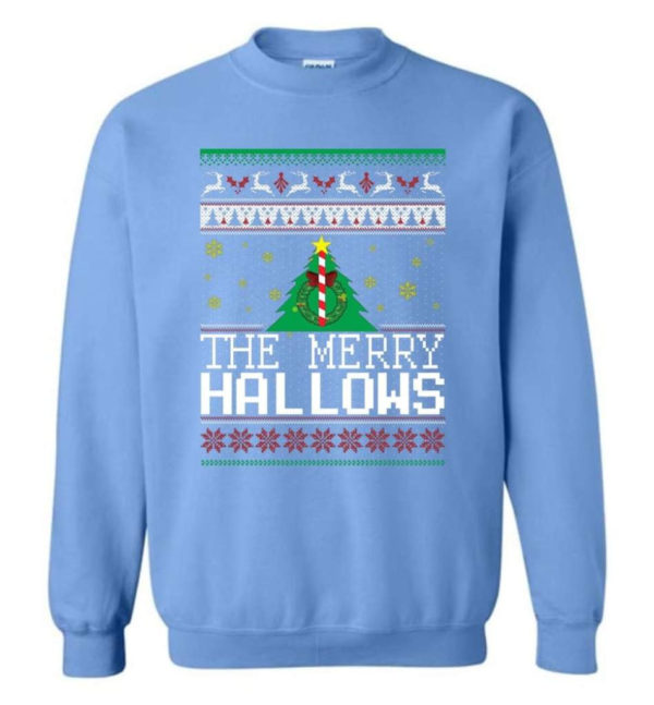 Ugly Christmas The Merry Hallows Christmas Shirt Sweatshirt Carolina Blue S