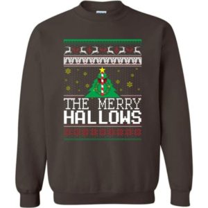 Ugly Christmas The Merry Hallows Christmas Shirt Sweatshirt Dark Chocolate S