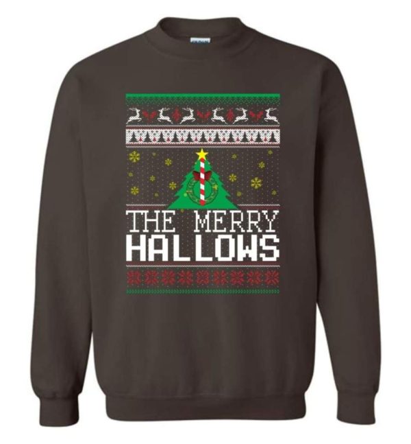 Ugly Christmas The Merry Hallows Christmas Shirt Sweatshirt Dark Chocolate S