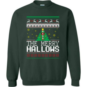 Ugly Christmas The Merry Hallows Christmas Shirt Sweatshirt Forest Green S