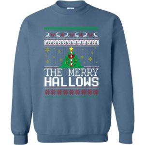 Ugly Christmas The Merry Hallows Christmas Shirt Sweatshirt Indigo Blue S