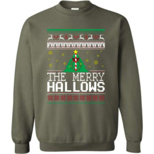 Ugly Christmas The Merry Hallows Christmas Shirt Sweatshirt Military Green S