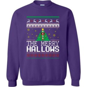 Ugly Christmas The Merry Hallows Christmas Shirt Sweatshirt Purple S