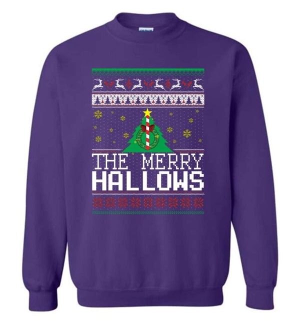 Ugly Christmas The Merry Hallows Christmas Shirt Sweatshirt Purple S