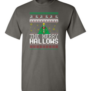 Ugly Christmas The Merry Hallows Christmas Shirt Unisex T-Shirt Charcoal S