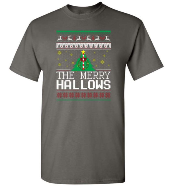 Ugly Christmas The Merry Hallows Christmas Shirt Unisex T-Shirt Charcoal S