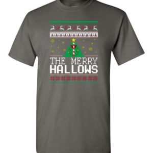 Ugly Christmas The Merry Hallows Christmas Shirt Unisex T-Shirt Charcoal S