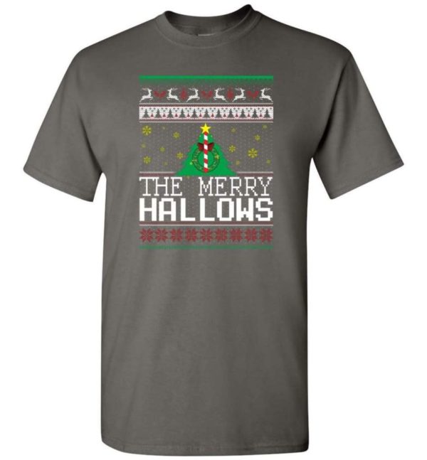 Ugly Christmas The Merry Hallows Christmas Shirt Unisex T-Shirt Charcoal S