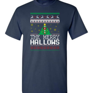 Ugly Christmas The Merry Hallows Christmas Shirt Unisex T-Shirt Navy S