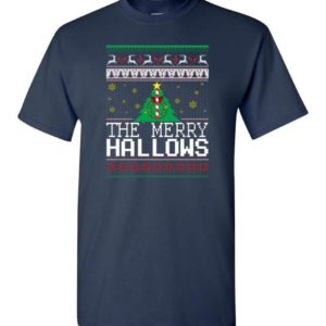 Ugly Christmas The Merry Hallows Christmas Shirt Unisex T-Shirt Navy S