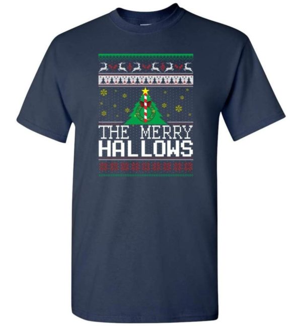 Ugly Christmas The Merry Hallows Christmas Shirt Unisex T-Shirt Navy S