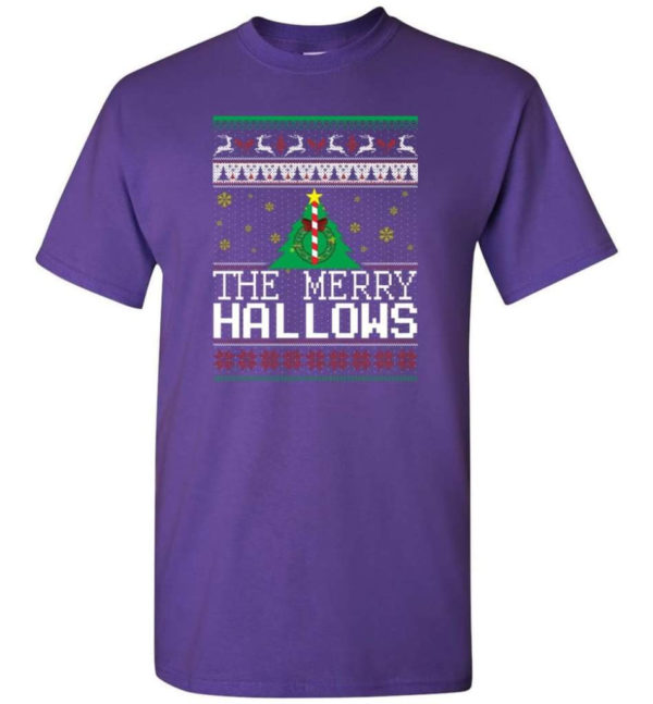 Ugly Christmas The Merry Hallows Christmas Shirt Unisex T-Shirt Purple S